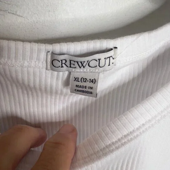 J.Crew Crewcuts Girls everyday tank top in vintage rib White Size XL CA371 - Picture 3 of 6